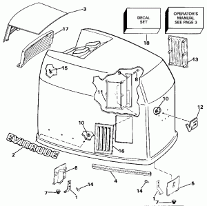������ ��������� (�����) - Evinrude - 200 Stl Ve200sl Models (Engine Cover - Evinrude - 200 Stl Ve200sl Models)