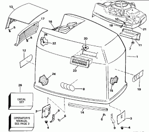 ������ ��������� (�����) - Johnson - 185 (Engine Cover - Johnson - 185)