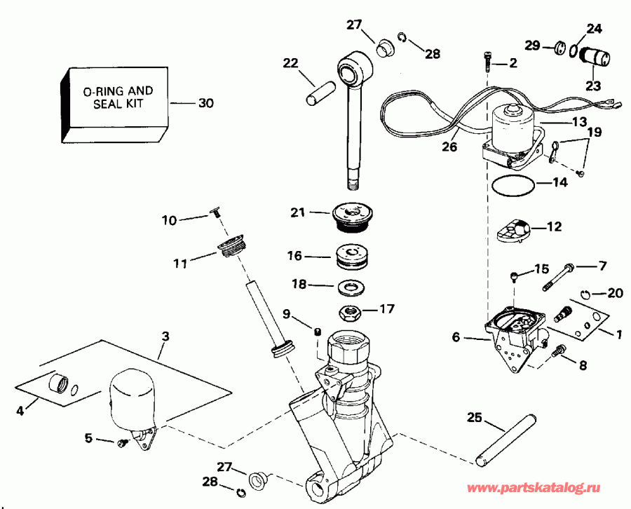 ��������� ����� ������� VE225TLENR 1992  - wer Trim/tilt Hydraulic Assembly / wer Trim / tilt Hydraulic Assembly