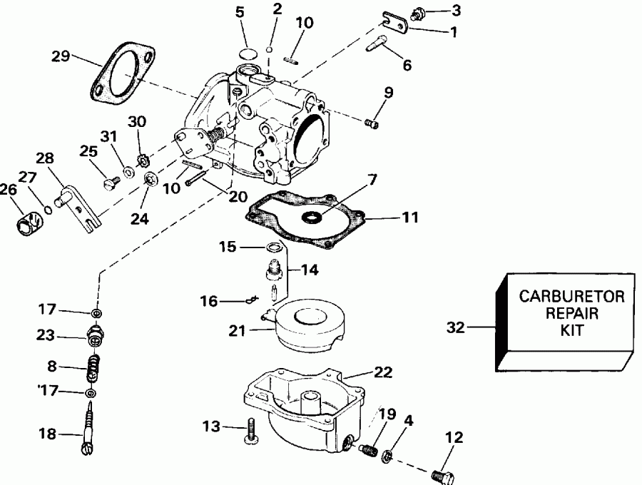 ��������� EVINRUDE VE40ELENM 1992  - All 50 Models Early P����uction