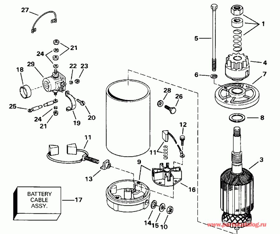 ��������� �������� ����� Evinrude VE40TELENM 1992  - ectric Starter & Solenoid - ectric ������� & Solenoid