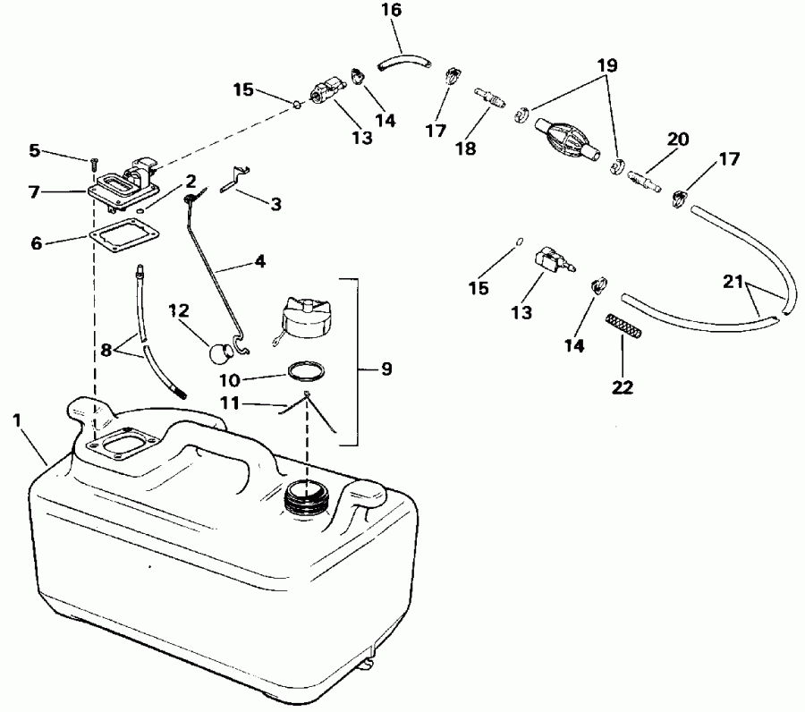 ��������� EVINRUDE VE50BEENJ 1992  - el Tank / el Tank