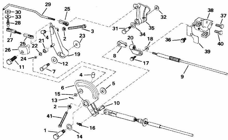 �������� ����� EVINRUDE VE50BEENJ 1992  - ift & Throttle Linkage - ift & ����������� ��������age