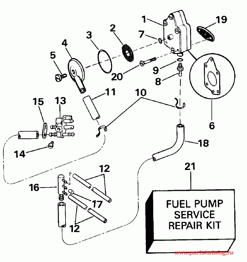����� EVINRUDE VE50BEENM 1992  - el Pump And Filter