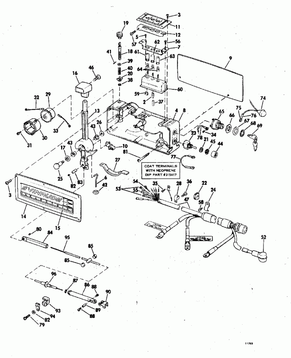 ��������� �������� ����� EVINRUDE VE50BEENM 1992  - lectric Start Te-ttl Models (