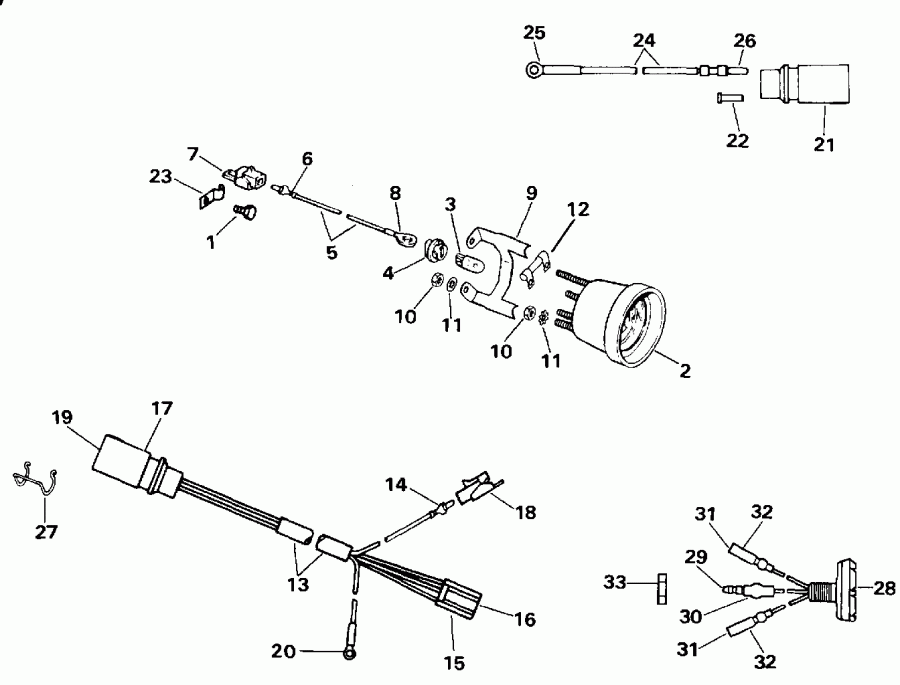 ��������� �������� ����� EVINRUDE VE50BEENM 1992  - wer Trim/tilt Electrical - wer Trim / tilt ���������