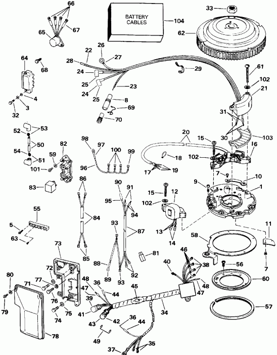 ��������� ��������� EVINRUDE VE50TLENJ 1992  - Electric Start Te-ttl Mdls (