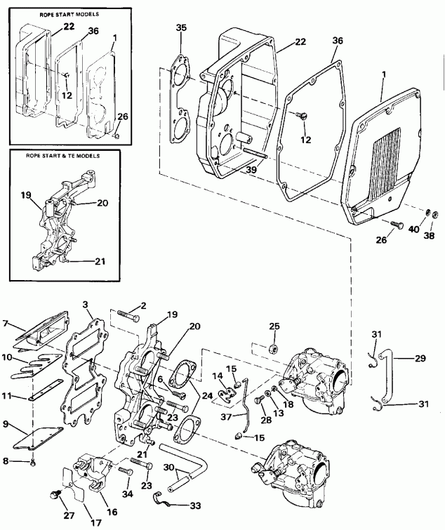 ����� Evinrude VE50TLENJ 1992  - take ��������� - take Manifold