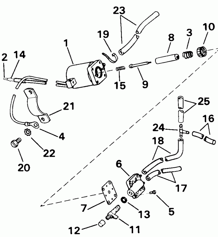 Evinrude VE60TLENE 1992  - ectric Primer System Early P����uction