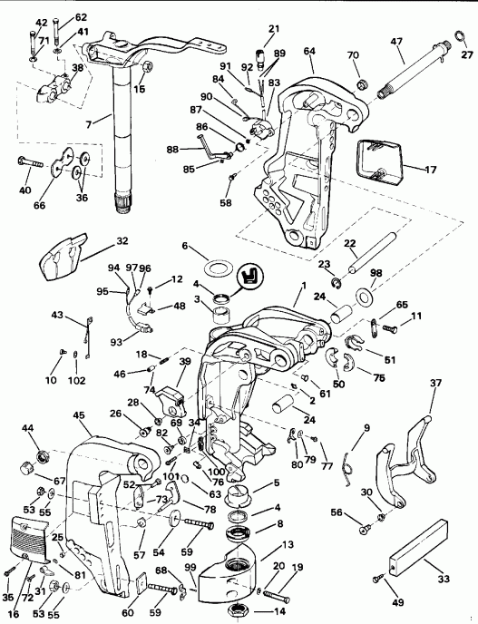 ��������� ��������� EVINRUDE VE60TLENE 1992  - ���������������� ��������� �������