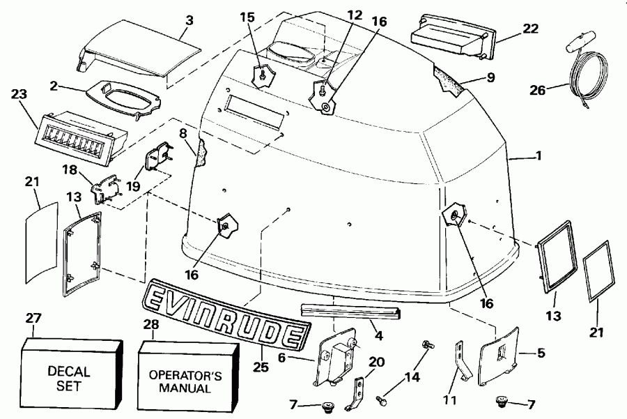 �������� ��������� ����� EVINRUDE VE90MLEND 1992  - Evinrude