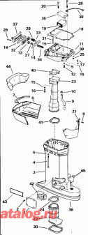 ��������� �������� ����� Evinrude VE90TLEND 1992  - haust ������ - haust Housing