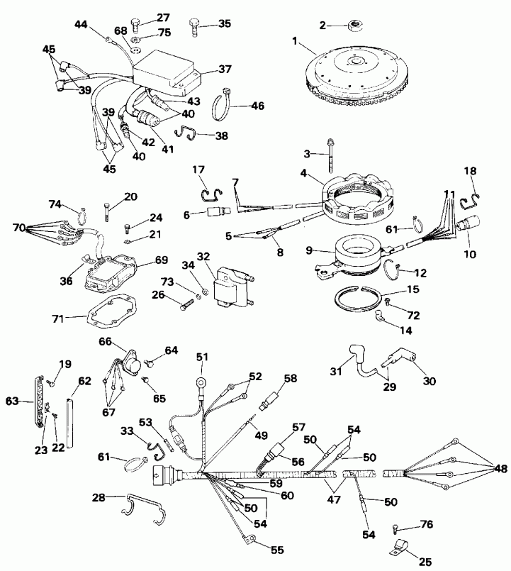 ��������� �������� ����� EVINRUDE E100STLETS 1993  - nition System