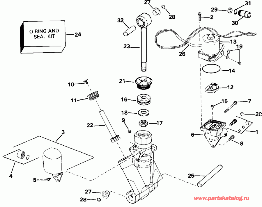  EVINRUDE E100STLETS 1993  - wer Trim/tilt Hydraulic Assembly - wer Trim / tilt Hydraulic Assembly