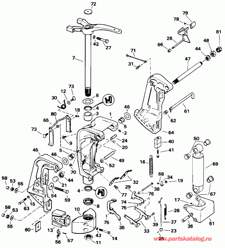  Evinrude E100STLETS 1993  - ������ Tilt Models / Manual Tilt Models