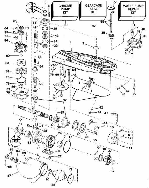  EVINRUDE E100WTLETD 1993  - arcase / arcase