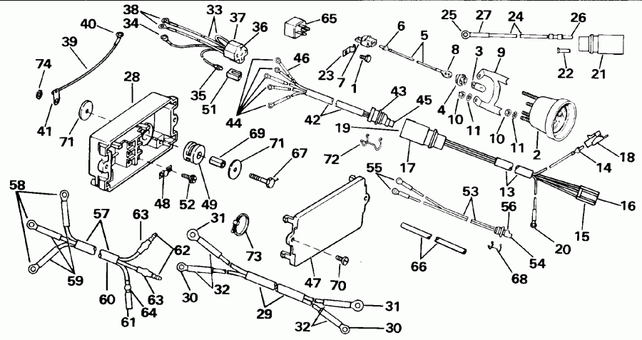 ��������� ��������� EVINRUDE E100WTLETD 1993  - wer Trim/tilt Electrical