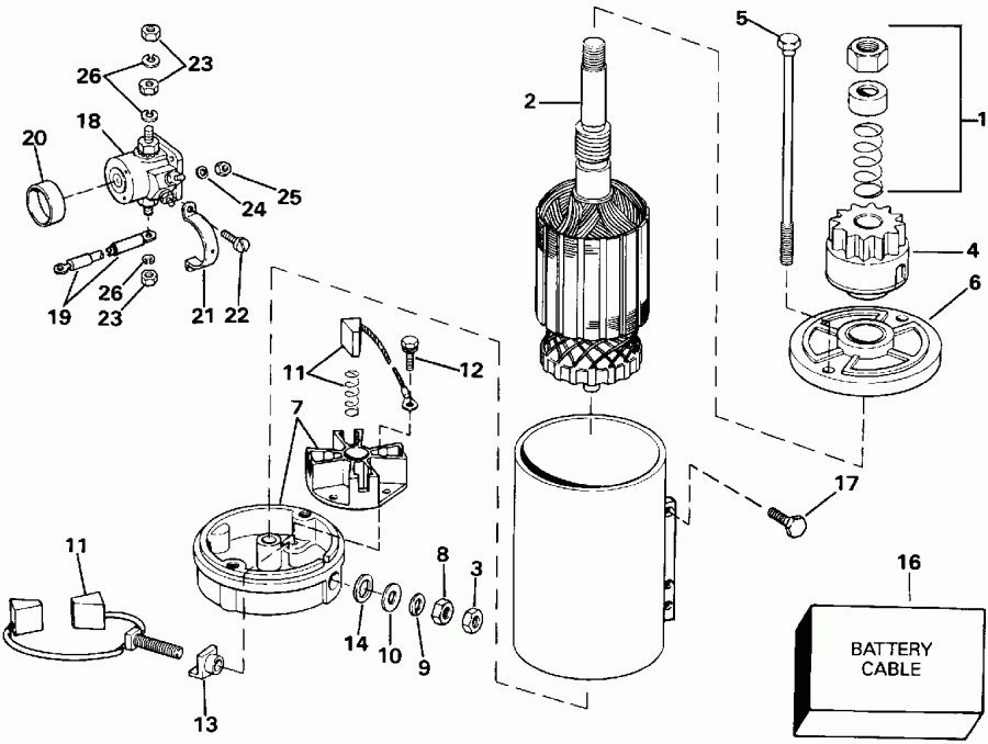 ��������� ����� Evinrude E100WTXETD 1993  - ectric Starter & Solenoid