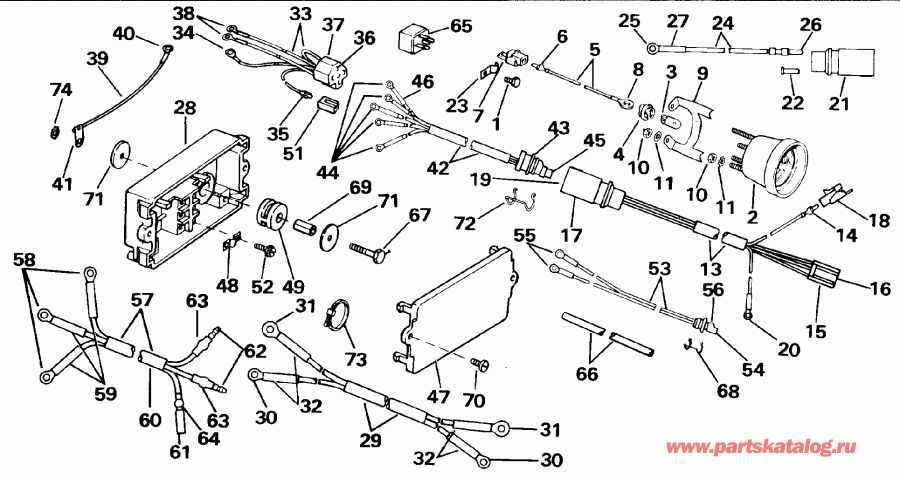 �������� ����� EVINRUDE E100WTXETD 1993  - wer Trim / tilt ��������� - wer Trim/tilt Electrical