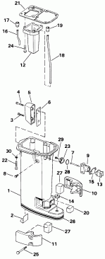 ��������� EVINRUDE E10RELETM 1993  - haust ������ / haust Housing