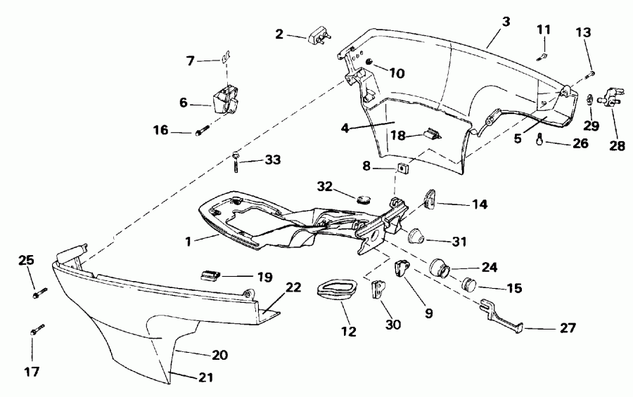 ����� EVINRUDE E10RETM 1993  - wer Engine Cover / wer ������ ��������� (�����)