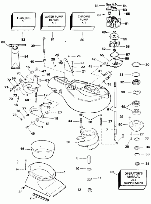 ��������� Evinrude E115JLETS 1993  - t Drive Unit - t Drive Unit