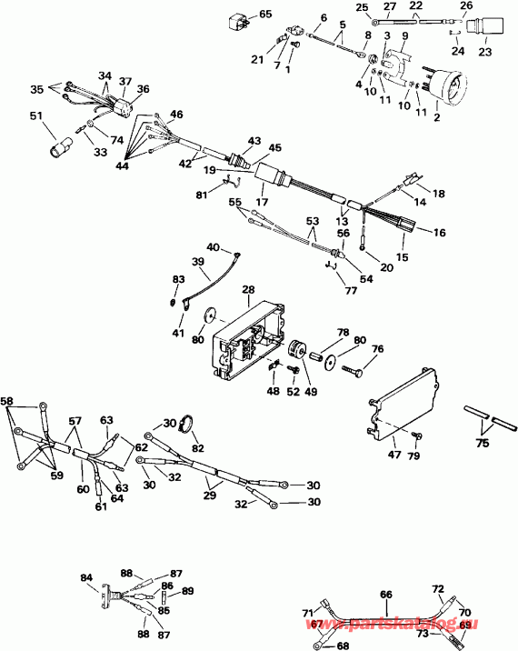 ��������� Evinrude E115JLETS 1993  - wer Trim / tilt ��������� / wer Trim/tilt Electrical