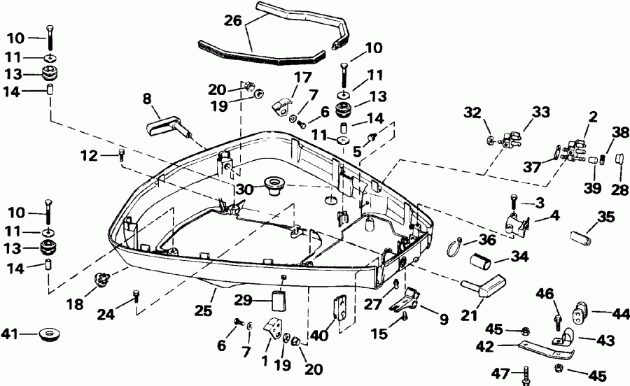 ��������� �������� ����� Evinrude E115MLETS 1993  - wer Engine Cover - wer ������ ��������� (�����)