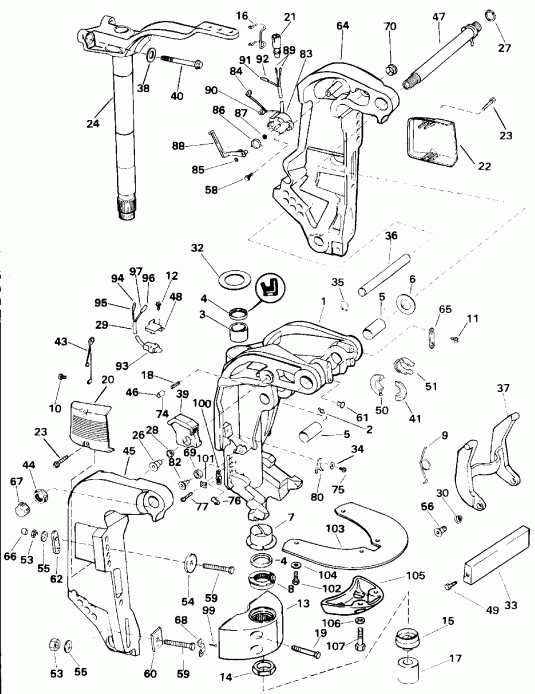 ��������� Evinrude E120TXETS 1993  - dsection / dsection