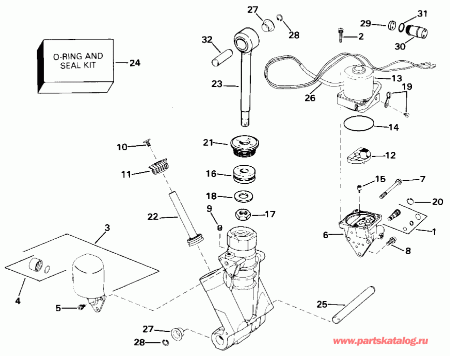 ��������� ����� EVINRUDE E140CXETB 1993  - wer Trim/tilt Hydraulic Assembly - wer Trim / tilt Hydraulic Assembly