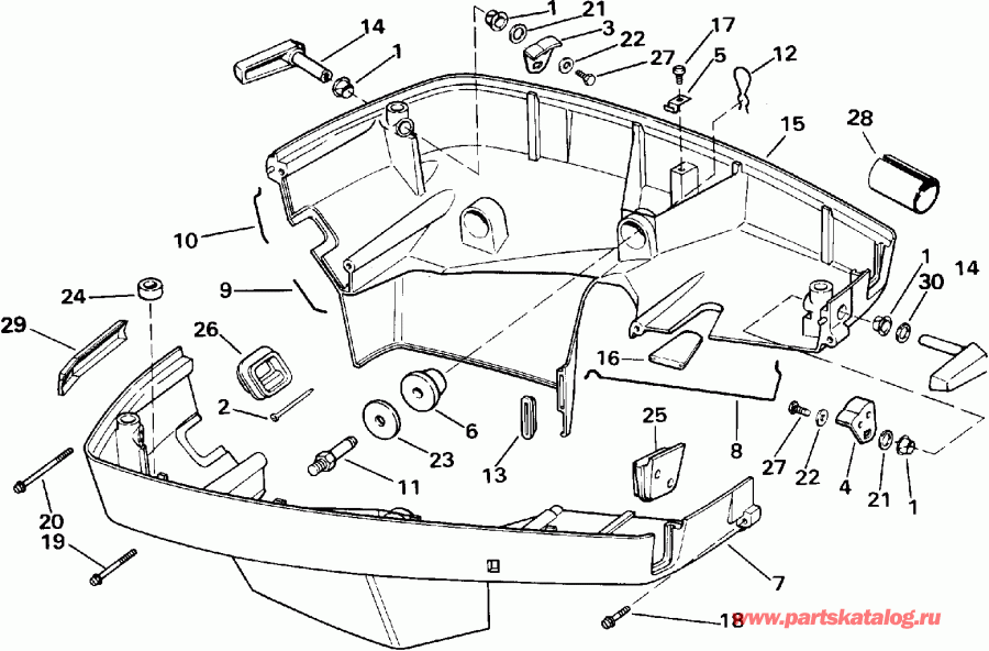  EVINRUDE E140TLETF 1993  - wer Engine Cover / wer ������ ��������� (�����)