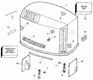 ������ ��������� (�����) - Johnson 120-140 Models (Engine Cover - Johnson 120-140 Models)