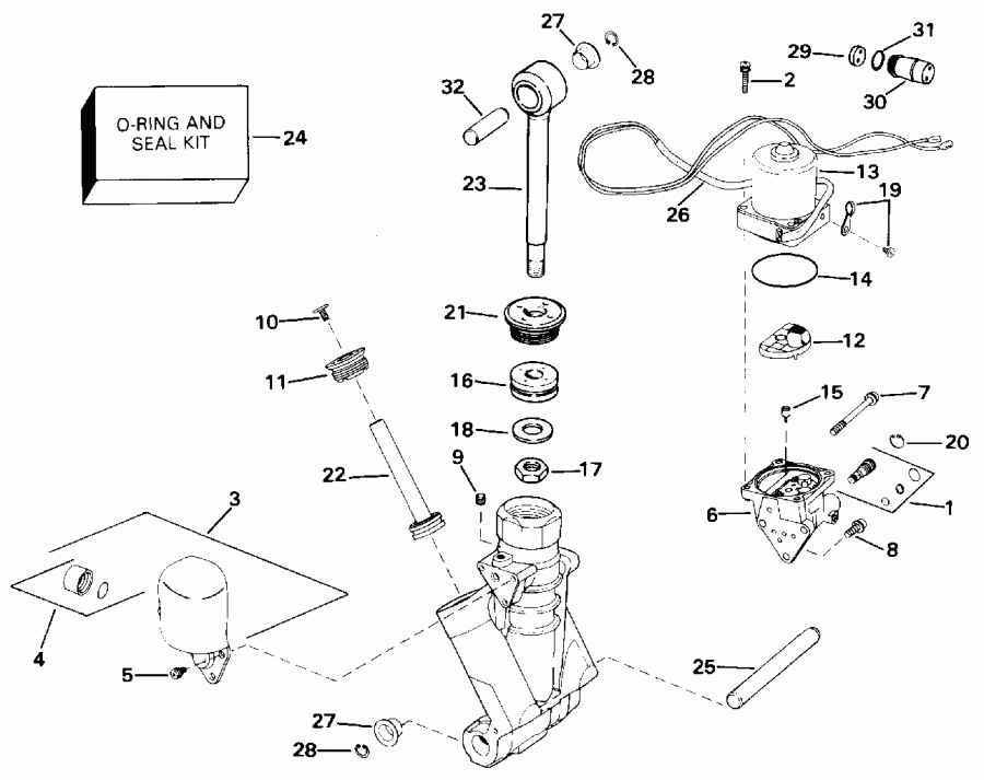 ��������� ��������� ������� E140TXETF 1993  - wer Trim/tilt Hydraulic Assembly