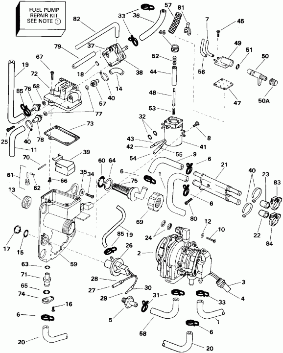 ��������� ����� EVINRUDE E150ELETR 1993  - el ��������� & Components - el Bracket & Components