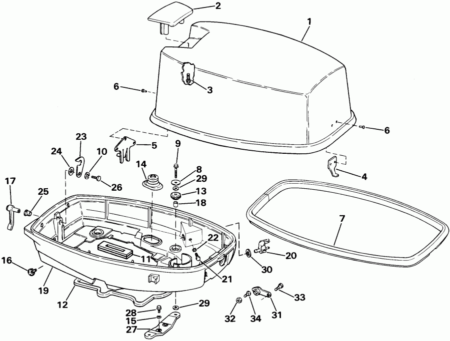  EVINRUDE E150JLETG 1993  - wer ������ ��������� (�����) - wer Engine Cover