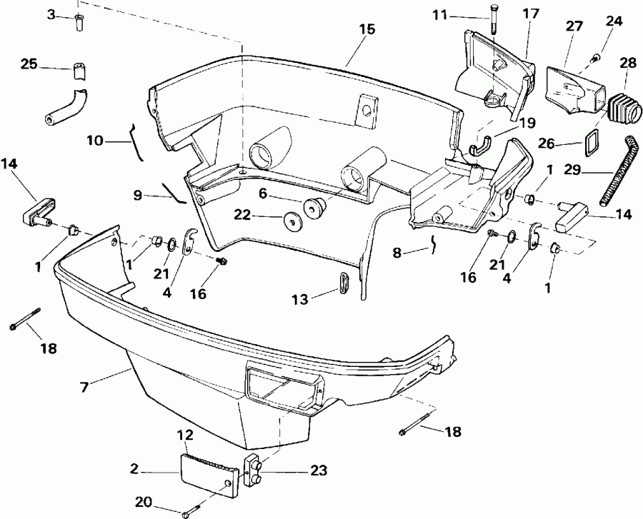 ��������� Evinrude E150JLETR 1993  - wer Engine Cover / wer ������ ��������� (�����)