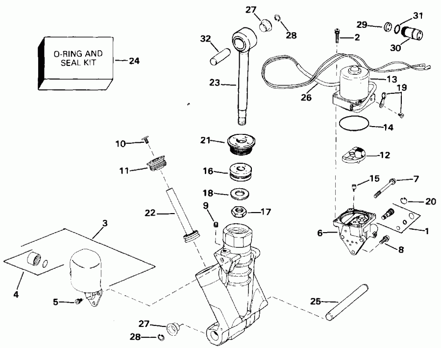 ��������� ������� E150JLETR 1993  - wer Trim / tilt Hydraulic Assembly / wer Trim/tilt Hydraulic Assembly