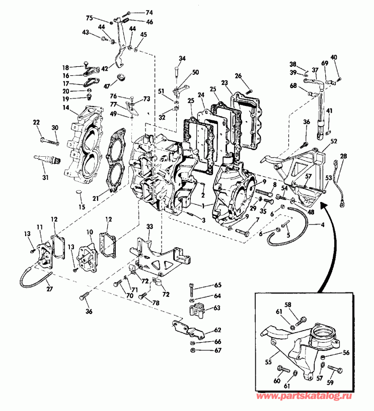 ��������� ��������� EVINRUDE E150NXATS 1993  - ectric Starter & Solenoid