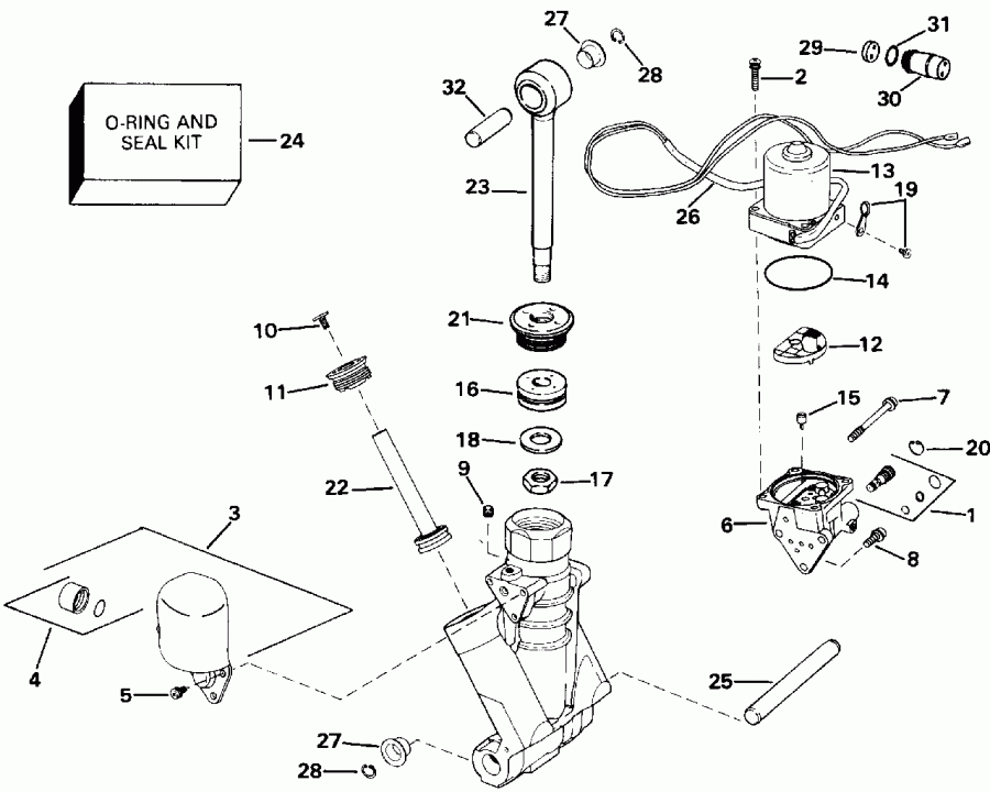 �������� ��������� ����� EVINRUDE E150WTLETG 1993  - wer Trim / tilt Hydraulic Assembly