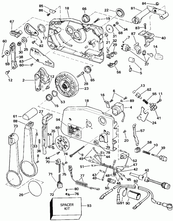  EVINRUDE E150WTLETG 1993  - mote ���������� / mote Control