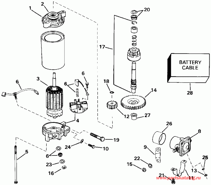 �������� ����� Evinrude E150WTLETS 1993  - ectric Starter & Solenoid