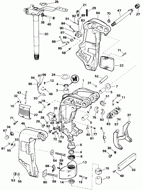 �������� ����� EVINRUDE E150WTLETS 1993  - dsection / dsection