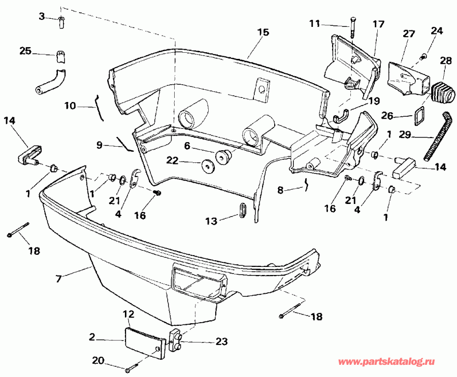 ��������� �������� ����� Evinrude E150WTXETG 1993  - wer Engine Cover - wer ������ ��������� (�����)