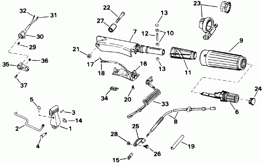 ����� Evinrude E15EETB 1993  - ee������ & ������������� Handle
