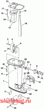 ��������� Evinrude E15RETB 1993  - haust Housing - haust ������