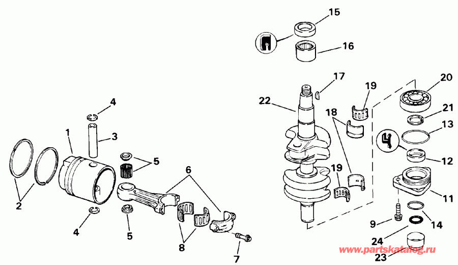 �������� ����� Evinrude E175GLETR 1993  - rottle ��������� ��������