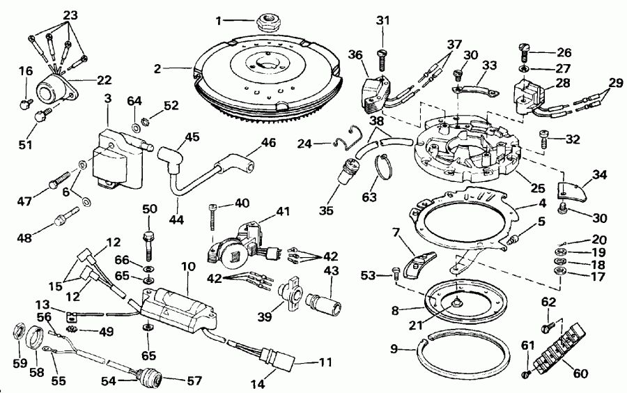 ��������� ����� EVINRUDE E175NXETG 1993  - wer Trim / tilt ��������� - wer Trim/tilt Electrical