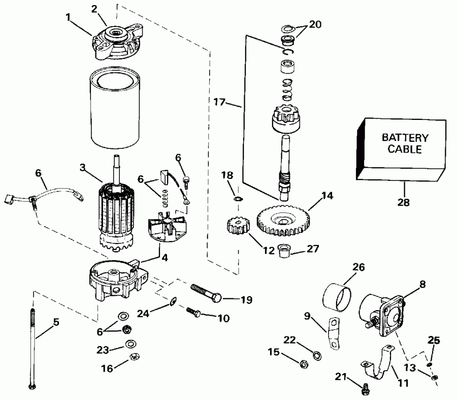 �������� ��������� ����� Evinrude E175NXETR 1993  - ectric ������� & Solenoid / ectric Starter & Solenoid