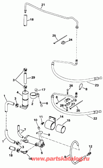 ��������� ��������� Evinrude E185ESXETF 1993  - wer Steering Group - wer ������� ������� Gro����