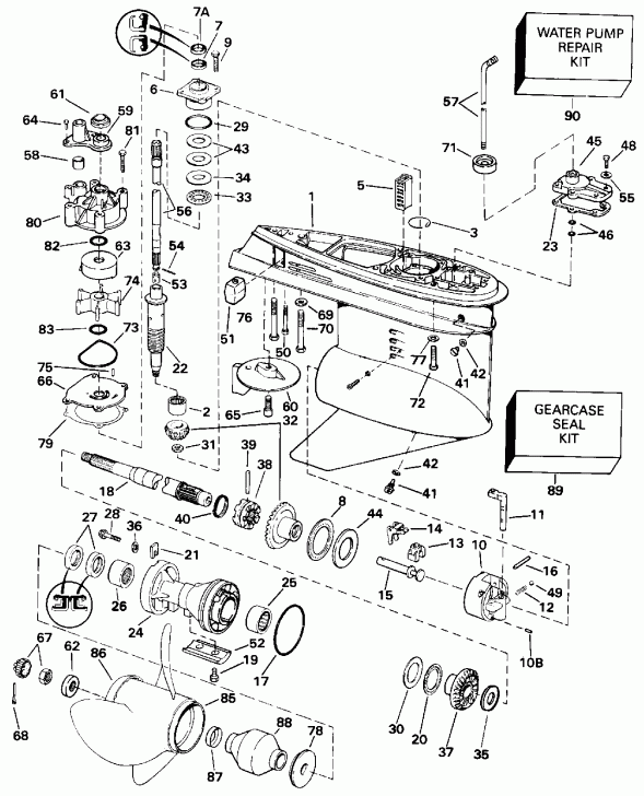 ����� Evinrude E200CXATF 1993  - �������� Rotation - 20 ���� Models